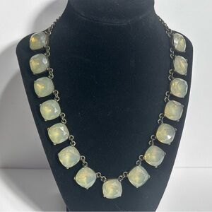 Sweet Lola Necklace Castlecore Medieval Lt Green Faceted Beads & Bronze Tone